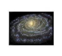 Artery8 Space Map Milky Way Galaxy Spiral Framed Canvas Wall Art Print in Black | Size: W18" x H24" Artery8 Black W18" x H24"