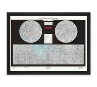 Space Nasa 1979 Lunar Chart Moon Map Data Diagram Artwork Framed Wall Art Print A4 Artery8 Black One Size