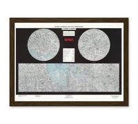 Space Nasa 1979 Lunar Chart Moon Map Data Diagram Artwork Framed Wall Art Print A4 Artery8 Brown One Size