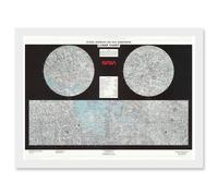 Space Nasa 1979 Lunar Chart Moon Map Data Diagram Artwork Framed Wall Art Print A4 Artery8 White One Size