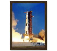 Artery8 Space Nasa Apollo 11 Rocket Launch Lift Off Photo USA Moon Mission Artwork Framed Wall Art Print A4