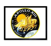 Artery8 Space NASA Apollo 13 Mission Emblem Badge Patch Art Print Framed Poster Wall Decor 12x16 inch