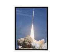 Artery8 Space NASA Ares I X Rocket Launch Framed Canvas Wall Art Print in Blue | Size: W24" x H32" Artery8 Blue W24" x H32"