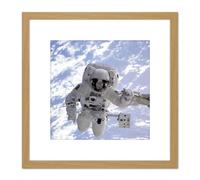 Artery8 Space NASA Astronaut Shuttle Endeavour Robot Arm Photo 8X8 Inch Square Wooden Framed Wall Art Print Picture with Mount in Light Oak Artery8 Light Oak
