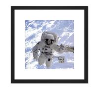 Artery8 Space NASA Astronaut Shuttle Endeavour Robot Arm Photo 8X8 Inch Square Wooden Framed Wall Art Print Picture with Mount in Black Artery8 Black