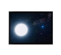 Artery8 Space NASA Binary Stars Sirius A & B Framed Canvas Wall Art Print in Blue | Size: W24" x H32" Artery8 Blue W24" x H32"