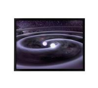 Artery8 Space NASA Binary White Dwarf Stars Framed Canvas Wall Art Print in Grey | Size: W12" x H16" Artery8 Grey W12" x H16"