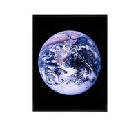 Artery8 Space NASA Earth Apollo 17 Blue Marble Framed Canvas Wall Art Print | Size: W12" x H16" Artery8 Blue W12" x H16"