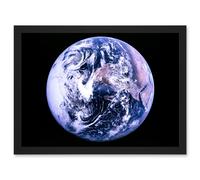 Space Nasa Earth Apollo 17 Blue Marble Photograph Artwork Framed Wall Art Print A4 Artery8 Black One Size