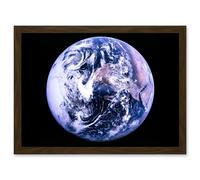 Space Nasa Earth Apollo 17 Blue Marble Photograph Artwork Framed Wall Art Print A4 Artery8 Brown One Size