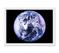 Space Nasa Earth Apollo 17 Blue Marble Photograph Artwork Framed Wall Art Print A4 Artery8 White One Size