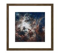 Artery8 Space Nasa Esa Hubble Tarantula Nebula 8X8 Inch Square Wooden Framed Wall Art Print Picture with Mount in Brown Artery8 Brown