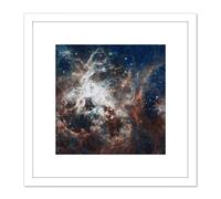 Artery8 Space Nasa Esa Hubble Tarantula Nebula 8X8 Inch Square Wooden Framed Wall Art Print Picture with Mount in White Artery8 White