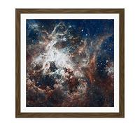 Artery8 Space Nasa Esa Hubble Tarantula Nebula Square Wooden Framed Wall Art Print Picture 16X16 Inch