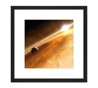 Artery8 Space NASA ESA Planet Fomalhaut B Orbiting Sun 8X8 Inch Square Wooden Framed Wall Art Print Picture with Mount in Black Artery8 Black