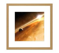 Artery8 Space NASA ESA Planet Fomalhaut B Orbiting Sun 8X8 Inch Square Wooden Framed Wall Art Print Picture with Mount in Light Oak Artery8 Light Oak