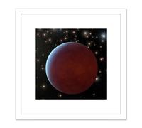 Artery8 Space NASA Gas Giant Planet Orbiting Star Illustration 8X8 Inch Square Wooden Framed Wall Art Print Picture with Mount in White Artery8 White