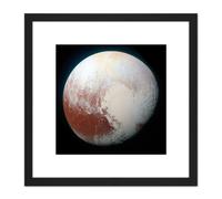Artery8 Space NASA LORRI Dwarf Planet Pluto Enhanced Photo 8X8 Inch Square Wooden Framed Wall Art Print Picture with Mount in Black Artery8 Black