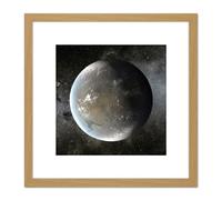 Artery8 Space NASA Planet Kepler-62f Concept Illustration 8X8 Inch Square Wooden Framed Wall Art Print Picture with Mount in Light Oak Artery8 Light Oak