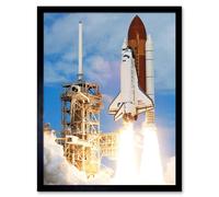 Space NASA Shuttle Discovery Rocket Launch Photo Art Print Framed Poster Wall Decor 12x16 inch