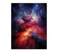 Artery8 Space Nebula Cosmic Landscape Clouds Red and Blue Large Wall Art Poster Print Thick Paper 18X24 Inch