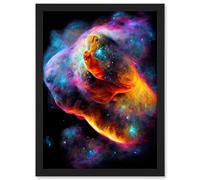 Artery8 Space Nebula Vibrant Rainbow Spectrum Artwork Framed Wall Art Print A4 in Black Artery8 Black