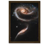 Space Photo Hubble Rose Made Galaxies UGC 181 Artwork Framed Wall Art Print A4 Artery8 Brown One Size