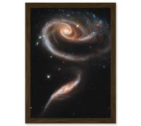 Artery8 Space Photo Hubble Rose Made Galaxies UGC 181 Artwork Framed Wall Art Print A4 in Brown Artery8 Brown