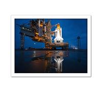 Artery8 Space Shuttle Sts135 Launch Pad Photograph Artwork Framed Wall Art Print 18X24 Inch