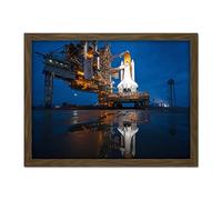 Artery8 Space Shuttle Sts135 Launch Pad Photograph Artwork Framed Wall Art Print 18X24 Inch