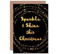 Artery8 Sparkle & Shine Christmas Greetings Card in Black Artery8 Black