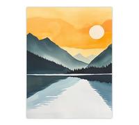 Artery8 Sparks Lake Sunrise Mountain Lakeside Landscape Living Room Extra Large XL Wall Art Poster Print