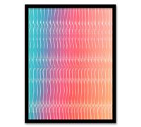 Artery8 Spectrum Shift No 1 Turquoise To Tangerine Abstract Artwork Art Print Framed Poster Wall Decor in Black | Size: W12" x H16" Artery8 Black W12" x H16"