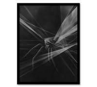 Artery8 Spider Black White Abstract Cubist Web Threads Wall Art Print - A4 Size