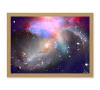 Artery8 Spiral Galaxy Deep Space Stars Nebula Cosmos Artwork Framed Wall Art Print A4