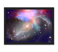 Artery8 Spiral Galaxy Deep Space Stars Nebula Cosmos Artwork Framed Wall Art Print A4 in Black Artery8 Black