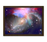 Spiral Galaxy Deep Space Stars Nebula Cosmos Artwork Framed Wall Art Print A4 Artery8 Brown One Size
