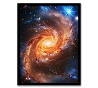 Artery8 Spiral Galaxy Dust Cloud Stars Space Universe For Living Room Artwork Framed Wall Art Print A4