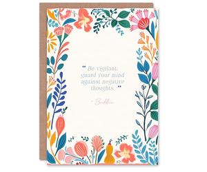 Artery8 Spiritual Birthday Card Guard Against Negative Thoughts Buddhist Quote Blank Card For Him Or Her