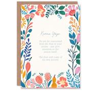 Artery8 Spiritual Birthday Card Karma Yoga Veda Hindu Faith Gods Quote Floral Blank Card For Him Or Her