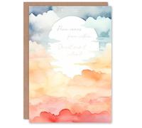 Artery8 Spiritual Birthday Card Peace Comes From Within Buddhist Quote Sun Clouds Blank Card For Him Or Her