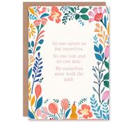 Artery8 Spiritual Birthday Card Walk the Path Buddhist Mindfulness Quote Floral Blank Card For Him Or Her