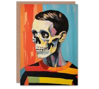 Artery8 Spooky Skeleton Face Mask Creepy Horror Scary Haunted Halloween Card Artery8 Multicolor