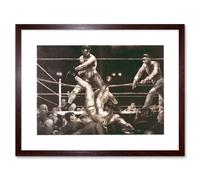 Artery8 Sport Boxing Ring Knockout Jack Dempsey Versus Luis Firpo Polo Grounds New York Framed Wall Art Print Picture 12X16 inch in Brown Artery8 Brown