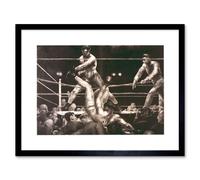 Artery8 Sport Boxing Ring Knockout Jack Dempsey Versus Luis Firpo Polo Grounds New York Framed Wall Art Print Picture 12X16 inch in Black Artery8 Black