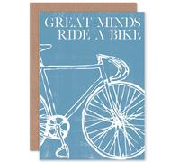 Artery8 Sport Great Minds Bike Cycle Greetings Card in Blue Artery8 Blue