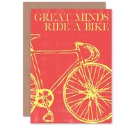 Artery8 Sport Great Minds Bike Cycle Red Greetings Card Artery8 Red
