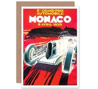 Artery8 Sport Motor Grand Prix Monaco France Birthday Greetings Card in Red Artery8 Red