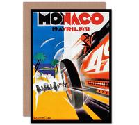Artery8 Sport Motor Monaco Grand Prix France Birthday Greetings Card Artery8 Multicolor