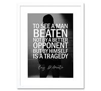 Artery8 Sport Quote Boxing Manager Cus D’Amato A Man Beaten By Himself Is A Tragedy Typography Artwork Framed Wall Art Print 12X16 Inch